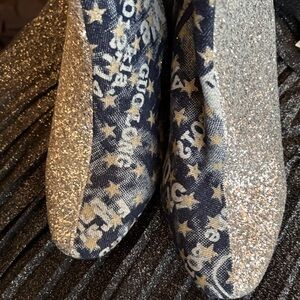Ashley Stewart Glitter Star Boots in Silver and Blue